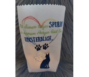 Stickdatei - Trauer Spruch "MIt deinen tiefen Spuren in meinem Herzen ..."